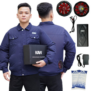 Áo điều hòa Chính Hãng KAW 50.0000mAh PIN TRÂU 10h-15h quạt mát, chống nắng nóng, an toàn