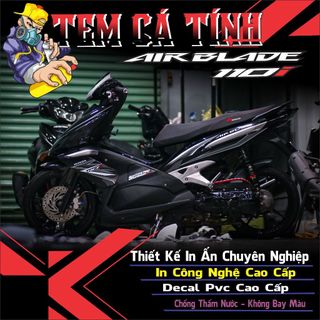 Tem air blade 2008 đen xám chất,mẫu tem rời chế in chất liệu decal trắng 3 lớp chống bay màu