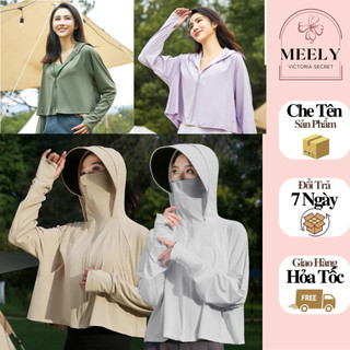 Áo chống nắng kín tay su lạnh upf50+ mũ vành rộng tháo rời, áo khoác - a