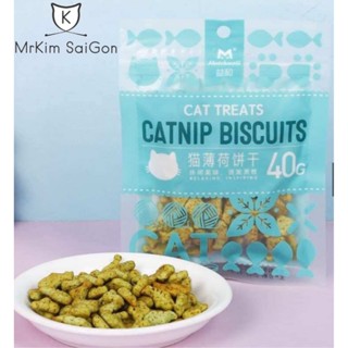 Bánh cá catnip, bánh thưởng cho mèo làm sạch răng miệng gói 40gr