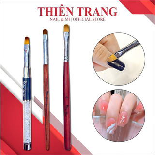 Cọ đắp gel cán gỗ -cọ đắp gel cán đá cao cấp - cọ đắp gel đầu tròn chuyên dụng nail