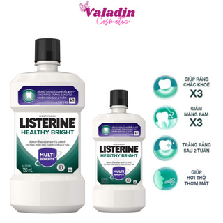 Nước súc miệng listerine chanh muối healthy bright - nước xúc miệng trắng răng 250ml - 750ml|kem đánh răng aquafresh
