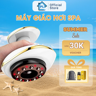 Máy giác hơi massage phiên bản nâng cấp có ánh sáng đỏ, lực hút mạnh, với 30 điểm massage, tặng kèm 1 lọ tinh dầu