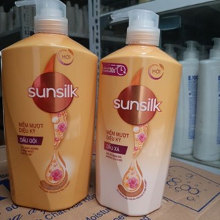 combo dầu gội sunsilk 900g và dầu xả 640g (màu vàng)
