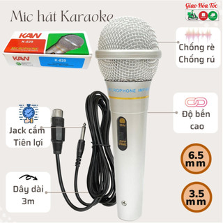 Mic hát karaoke gia đình xingma ak-319 - âm thanh trong trẻo, màng lọc tạp âm, dây 3m, cổng mic 6.5mm
