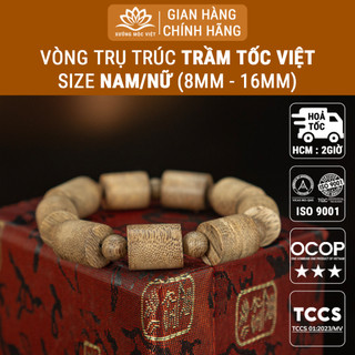 Vòng tay trầm hương tự nhiên Xưởng Mộc Việt vòng trầm Trụ Trúc mang lại may mắn bình an