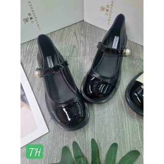 Giầy búp bê da bóng, quai ngọc gót 5cm
