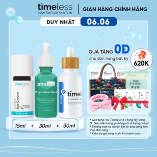 Combo Serum Vitamin B5 Dưỡng Ẩm Phục Hồi Da + Kem Mắt + Serum HA 100% Pure Dưỡng Ẩm 30ml