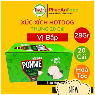 Xúc xích hotdog giòn ăn liền ponnie hộp 20 cái x 28g