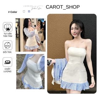 Set 3 món đầm đuôi cá xếp ly kèm khoác + quần xinh xắn by CarrotStore