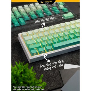 Keycap Side Print Gradient Light Green profile Cherry nhựa pbt họa tiết doubleshot xuyên led