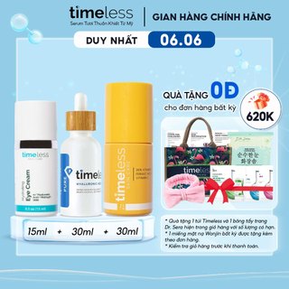 Combo Serum Vitamin C 20% Dưỡng Sáng Da + Kem Mắt + Serum HA 100% Pure Dưỡng Ẩm Da 30ml