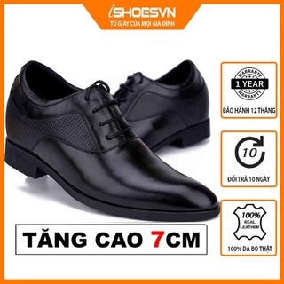 Giày da nam tăng chiều cao ishoesvn is169 - giày da bò cao cấp