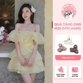 Váy tơ bèo tầng trễ vai chất voan mềm mỏng mát xinh đẹp và quyến rũ
