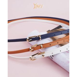 Thắt lưng nữ da pu cao cấp, dây lưng nữ bản nhỏ mặt cài tiện lợi - Kimy Store