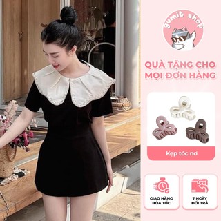Áo lụa nữ pha cổ tafta đính đá