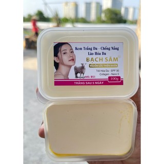 Kem trắng da body cốt bạch sâm hộp vuông 100g