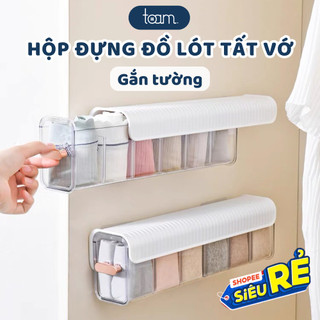 Hộp đựng đồ lót tất vớ đa năng TOAM thiết kế treo tường thông minh tiện ích, Hộp sắp xếp gắn tủ quần áo gọn gàng