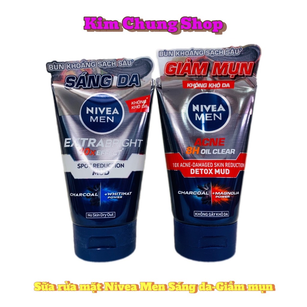 [Tuýp 100g] Sữa rửa mặt NIVEA MEN (Sáng da, sạch nhờn, giảm mụn)