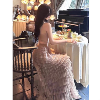 TB036 Set áo 2 dây úp ngực đính đá lấp lánh chân váy tầng xòe bồng bềnh gợi cảm sang chảnh