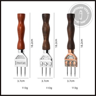 Cây đục đá bartender cán gỗ - Ice pick 3 fork