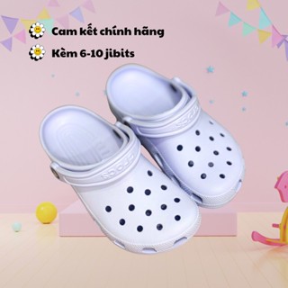 Dép Sục Cao Su Nguyên Khối Màu Tím Pastel | Kèm 10 jibits