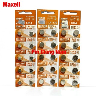 Pin LR44 (A76 - AG13) / Pin LR1130 (AG10 - 189) / Pin LR41 (AG3 - 192) Maxell Alkaline Hàng Chính Hãng Vỉ 10 Viên