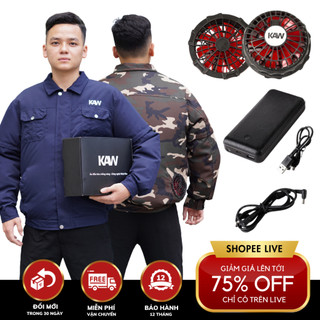 Áo điều hòa Chính Hãng KAW 32.0000 - 50.000mAh PIN TRÂU 10h-18h Quạt mạnh, Pin Trâu, Bền Bỉ - BH 12T
