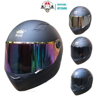 Mũ Bảo Hiểm Full face Royal M136 Mầu Đen Nhám Cực Đẹp, form nón nhỏ gọn (nhiều mầu kính)