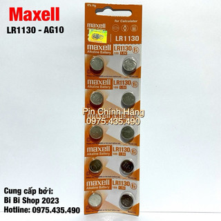 Pin LR1130 / AG10 / 189 Maxell Chính Hãng Vỉ 10 Viên