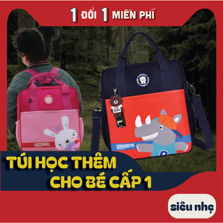 Balo đi học thêm cho bé chất liệu vải dù Cặp sách đựng sách vở học sinh cấp 1 và mẫu giáo
