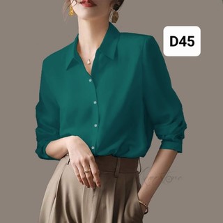 Áo sơmi nữ Big Size tay dài phom suông rộng từ 40-115kg,sơmi công sở cổ Đức thích hợp đi học,đi dạy đi chơi