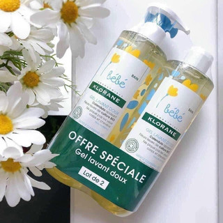 Sữa tắm klorane bebe pháp - sữa tắm gội cho bé từ sơ sinh set 2 chai 500ml