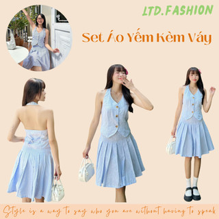 SET ÁO YẾM KÈM CHÂN VÁY XẾP LY - LTD.FASHION - HATER SET