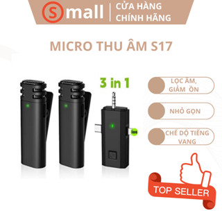 Micro Không Dây S17 Cài Áo 3 In 1 Thông Minh Chống Ồn Cho Iphone, Android và Laptop, Micro Thu Âm JA OFFICIAL STORE