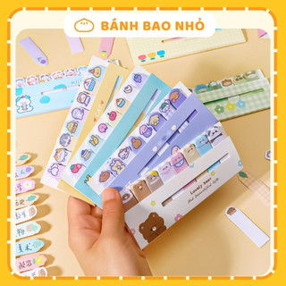 Bộ 120 tờ giấy note đánh dấu trang bookmark xinh xinh, bộ giấy đánh dấu hoạt hình cute, tiện lợi