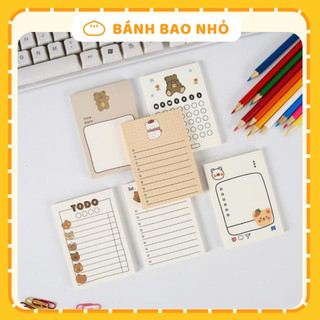 Set 50 tờ giấy Note ghi chú, giấy ghi nhớ công việc hình Gấu dễ thương