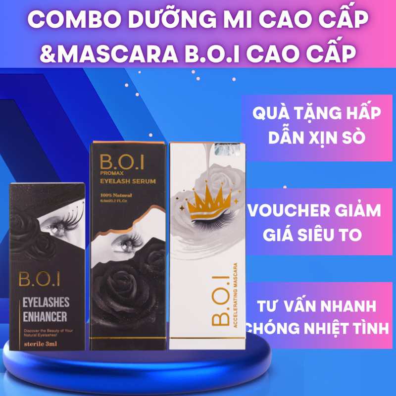 combo 2 dưỡng mi cao cấp BOI + 1 mascara BOI (mẫu mới) NEW