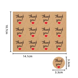 Combo 5 Nhãn dán con dấu - Cảm ơn - Miếng dán tự dán hình tròn
