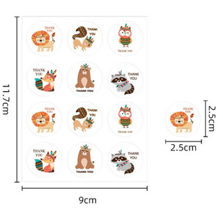 Combo 5 Nhãn dán con dấu - Cảm ơn - Miếng dán tự dán hình tròn