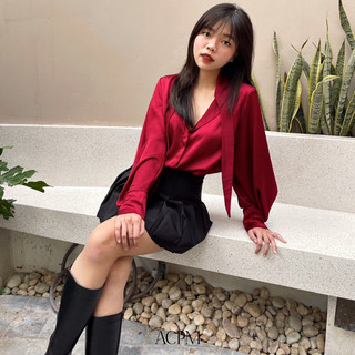 Adley Shirt / Áo sơ mi lụa cổ dây
