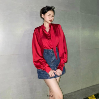 Adley Shirt / Áo sơ mi lụa cổ dây