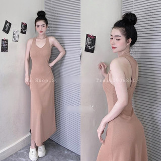 Đầm maxxi thun tăm 3 lỗ dáng dài trẻ trung nữ tính ly566