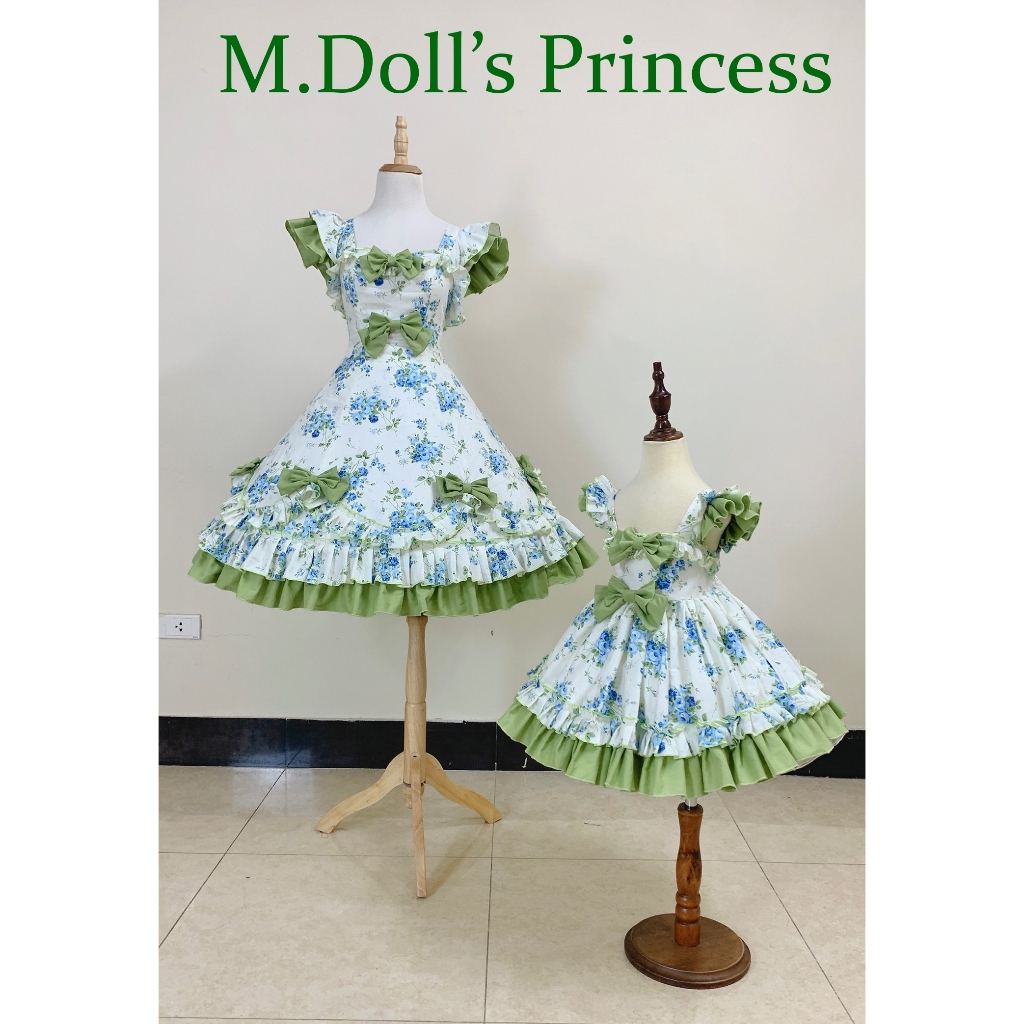 ⚡Mẹ & bé⚡ Váy đôi mẹ con phong cách công chúa Lolita cổ điển, đầm bèo vintage thiểu thư classic