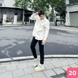 Quần jean nam đen trơn không rách gối chất liệu bò cao cấp co dãn 4 chiều, quần rin nam mới đẹp HAVADO MS20 mới