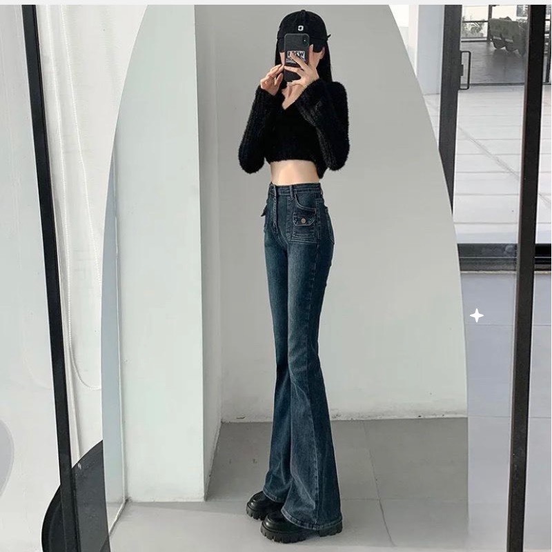 Quần Jean Nữ Loe Túi Hộp NDforgirl Co Giãn Cao Cấp Quần Bò Nữ Ống Loe Co Giãn 4 Chiều Phối Đồ Siêu Xinh Mới Lạ | BigBuy360 - bigbuy360.vn