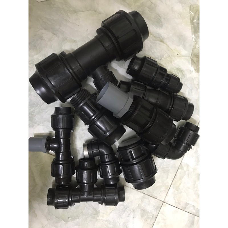 nối 50 + Góc 50 + măng xông 50 Hdpe 50(RT+RN) góc 50 nối 50 tê 50