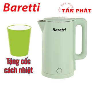 Ấm đun siêu tốc 2 lớp baretti brd181g dung tích 1.8 lít - bảo hành chính hãng 12 tháng