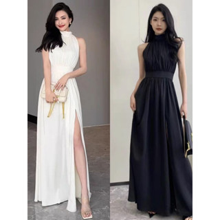  ĐẦM MAXI YẾM CỔ TRỤ 2117 váy nữ xinh xắn váy xòe maxi váy dự tiệc thích hợp đi tiệc đi biển đi chơI 