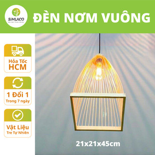 Đèn Mây Tre Thả Trần Simlaco Mẫu Nơm Vuông